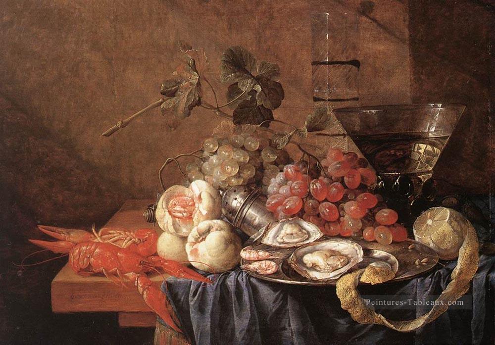 Fruits et morceaux de mer Nature morte Jan Davidsz de Heem Peintures à l'huile